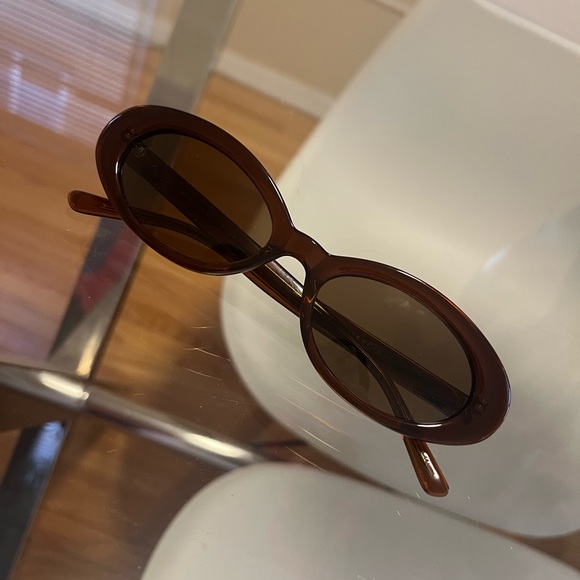 Crap Eyewear Brown Sandstone Oval Sunglasses - Picture 4 of 5